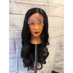 Black synthetic lace front wig